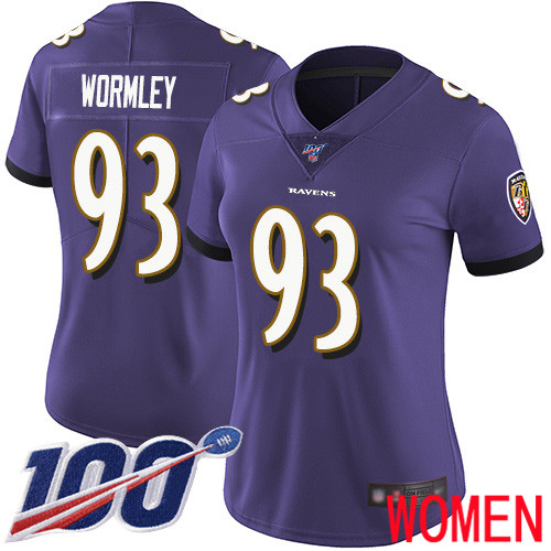 Baltimore Ravens Limited Purple Women Chris Wormley Home Jersey NFL Football 93 100th Season Vapor Untouchable